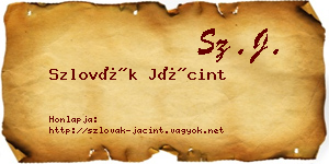 Szlovák Jácint névjegykártya